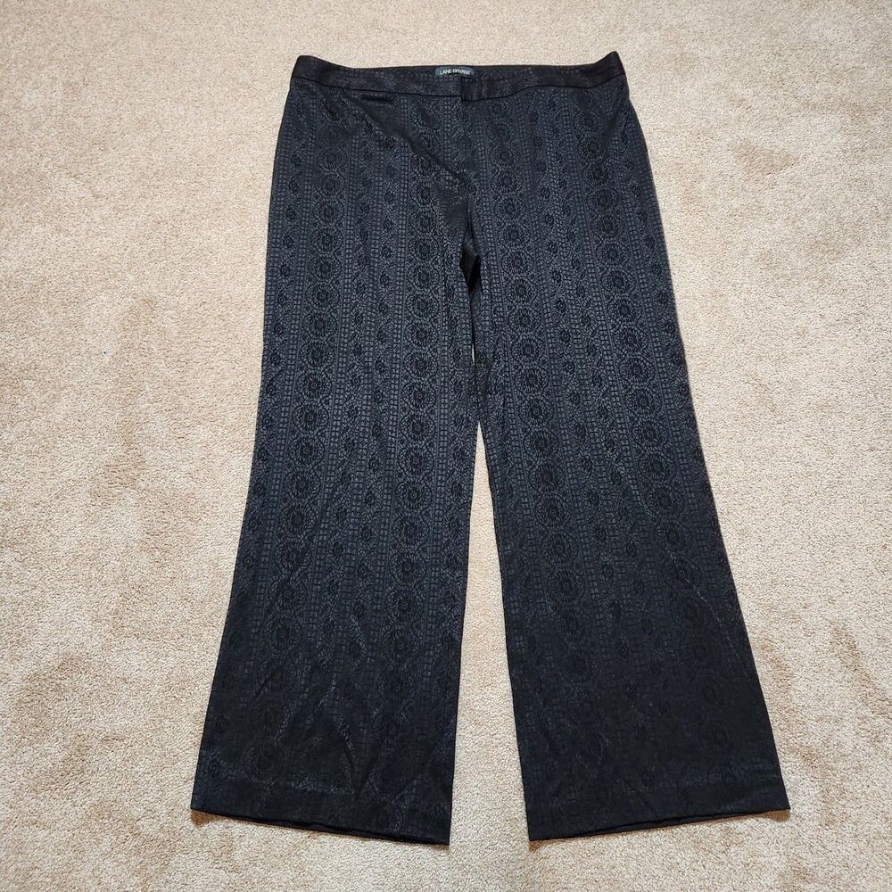 Lane Bryant Dress Pants Women 20 Black Textured High Rise Straight Leg